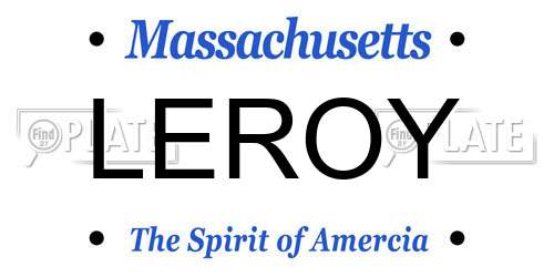LEROY Massachusetts License Plate
