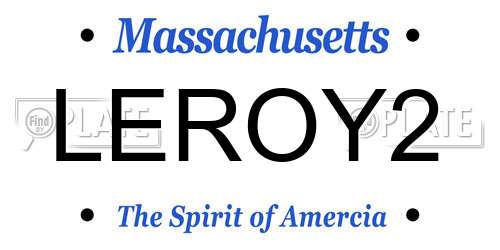 LEROY2 Massachusetts License Plate