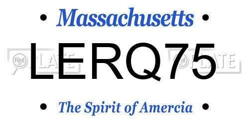 LERQ75 Massachusetts License Plate