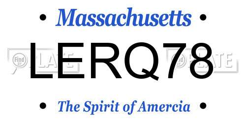 LERQ78 Massachusetts License Plate