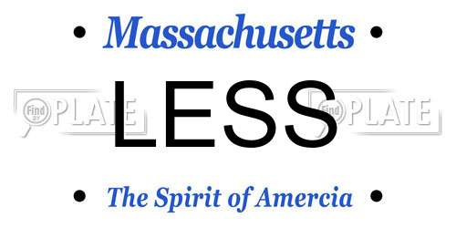 LESS Massachusetts License Plate