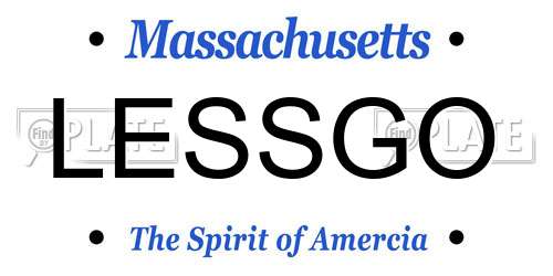 LESSGO Massachusetts License Plate