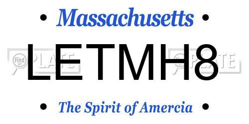 LETMH8 Massachusetts License Plate