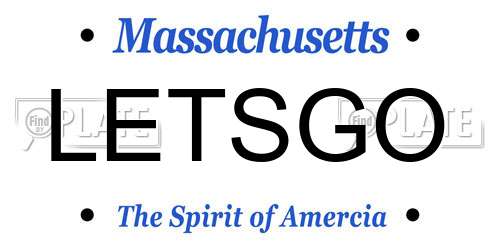 LETSGO Massachusetts License Plate