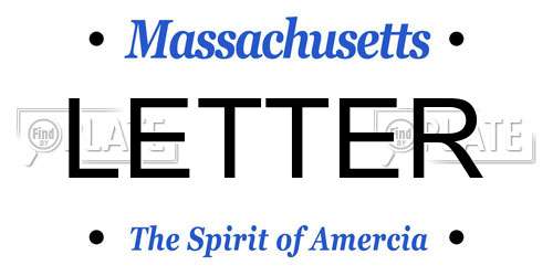 LETTER Massachusetts License Plate
