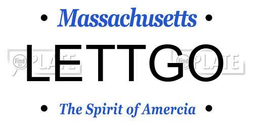 LETTGO Massachusetts License Plate