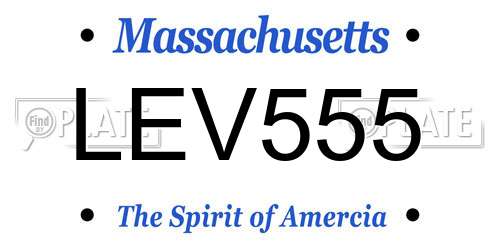 LEV555 Massachusetts License Plate