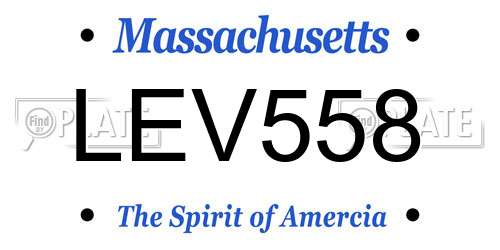 LEV558 Massachusetts License Plate