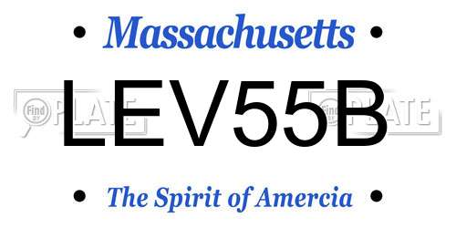 LEV55B Massachusetts License Plate