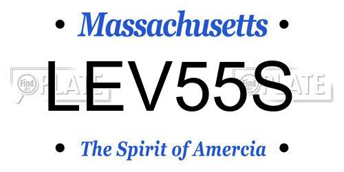 LEV55S Massachusetts License Plate