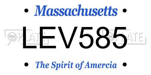 LEV585 Massachusetts License Plate