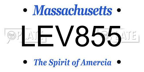 LEV855 Massachusetts License Plate