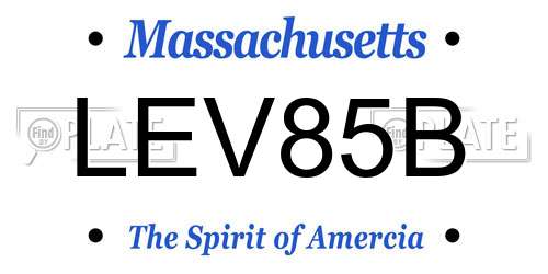 LEV85B Massachusetts License Plate