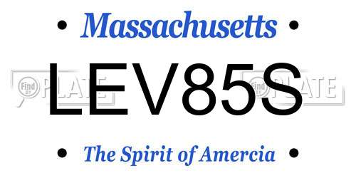 LEV85S Massachusetts License Plate