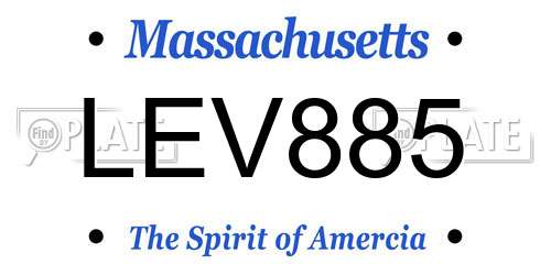 LEV885 Massachusetts License Plate