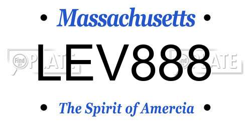 LEV888 Massachusetts License Plate