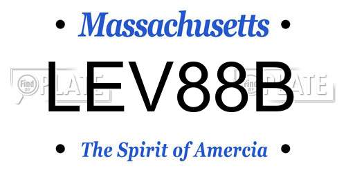 LEV88B Massachusetts License Plate