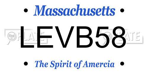 LEVB58 Massachusetts License Plate