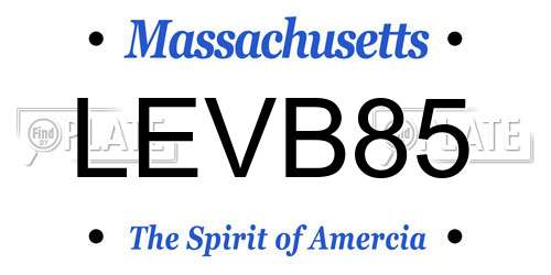 LEVB85 Massachusetts License Plate