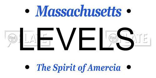 LEVELS Massachusetts License Plate