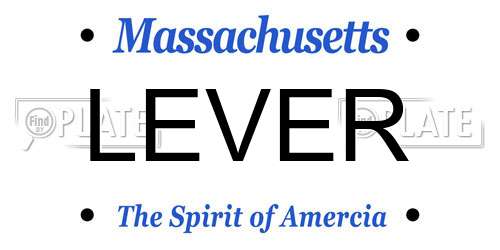 LEVER Massachusetts License Plate