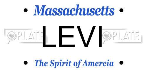 LEVI Massachusetts License Plate