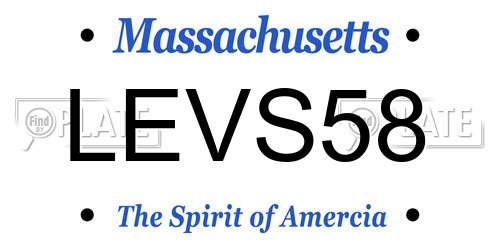 LEVS58 Massachusetts License Plate