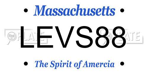 LEVS88 Massachusetts License Plate