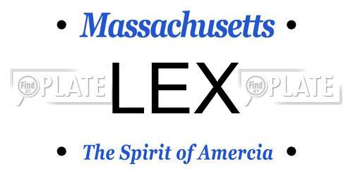 LEX Massachusetts License Plate