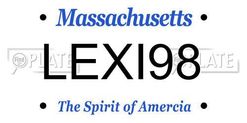 LEXI98 Massachusetts License Plate