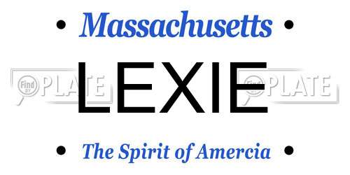 LEXIE Massachusetts License Plate