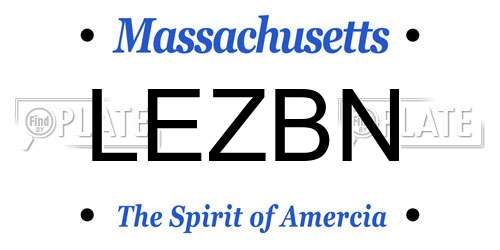 LEZBN Massachusetts License Plate