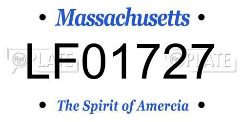 LF01727 Massachusetts License Plate