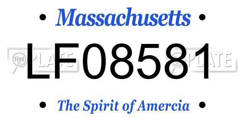 LF08581 Massachusetts License Plate