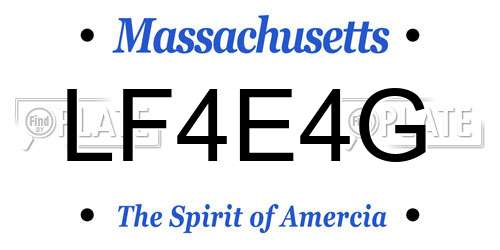 LF4E4G Massachusetts License Plate