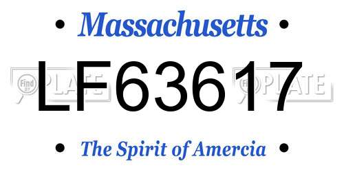 LF63617 Massachusetts License Plate