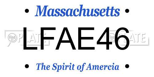 LFAE46 Massachusetts License Plate