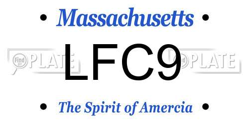 LFC9 Massachusetts License Plate
