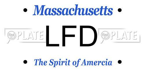 LFD Massachusetts License Plate