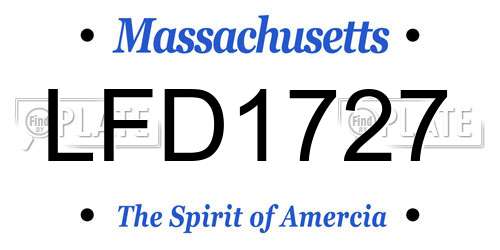 LFD1727 Massachusetts License Plate