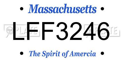 LFF3246 Massachusetts License Plate