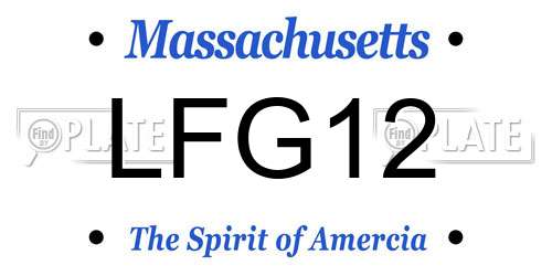 LFG12 Massachusetts License Plate