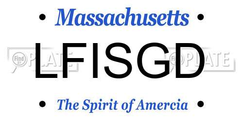 LFISGD Massachusetts License Plate