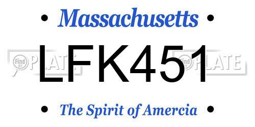 LFK451 Massachusetts License Plate
