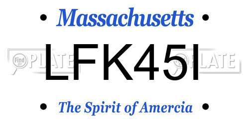 LFK45I Massachusetts License Plate