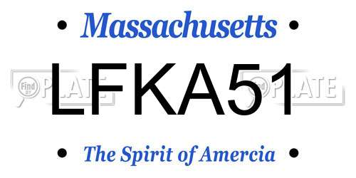 LFKA51 Massachusetts License Plate
