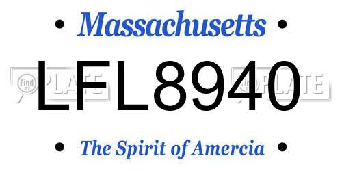 LFL8940 Massachusetts License Plate