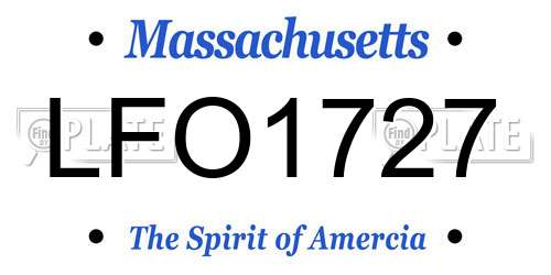 LFO1727 Massachusetts License Plate