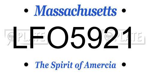 LFO5921 Massachusetts License Plate
