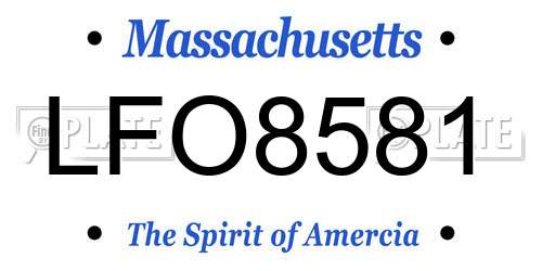 LFO8581 Massachusetts License Plate